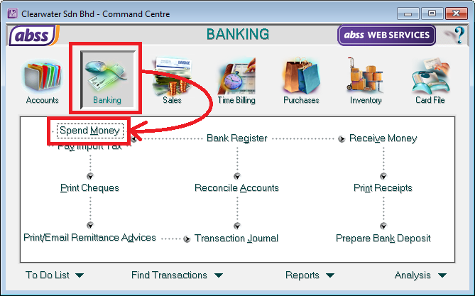 ABSS Banking Spend Money