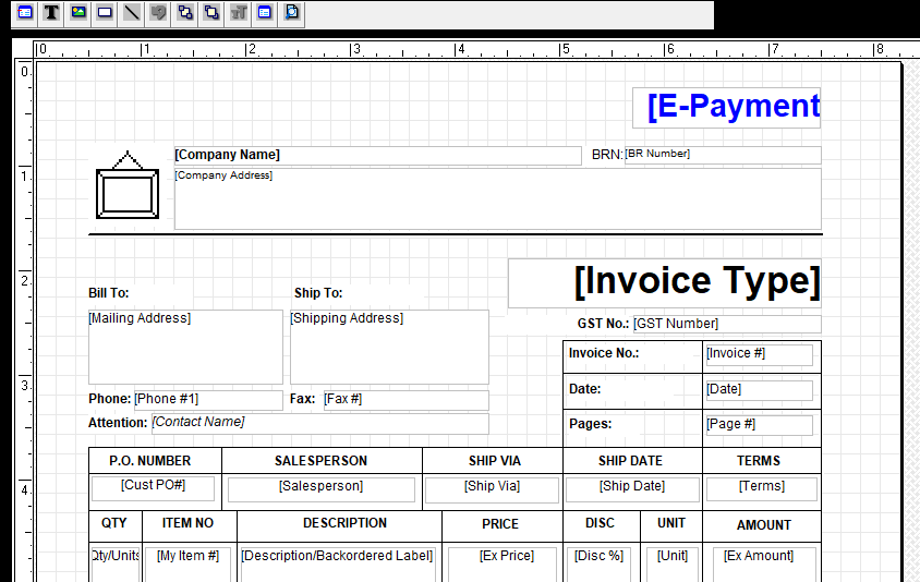 Customise invoice format in ABSS